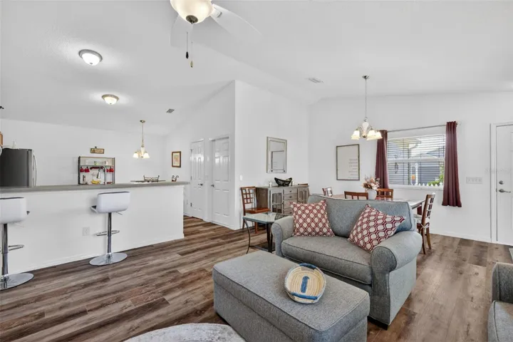 Kitchen, Living, and Dining Rooms