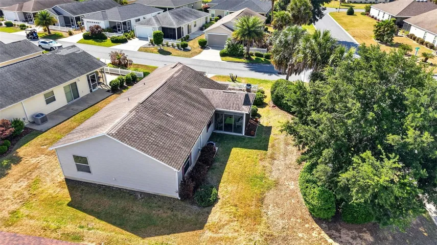 Aerial Rear Elevation with Large Corner Lot and Privacy Landscaping