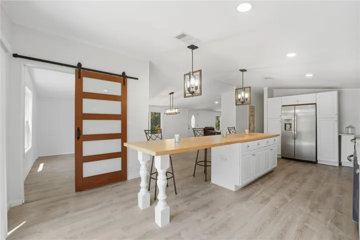 Kitchen leading to the office