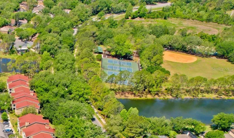 Rec area tennis courts, ball fields, playground