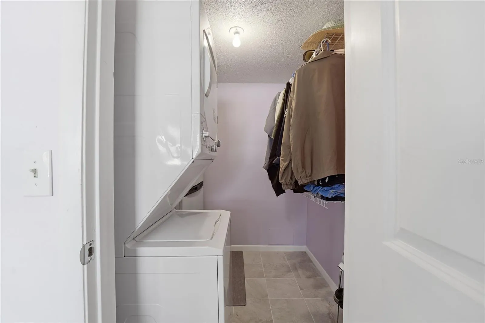 Washer Dryer in the Guest Bedroom Closet.