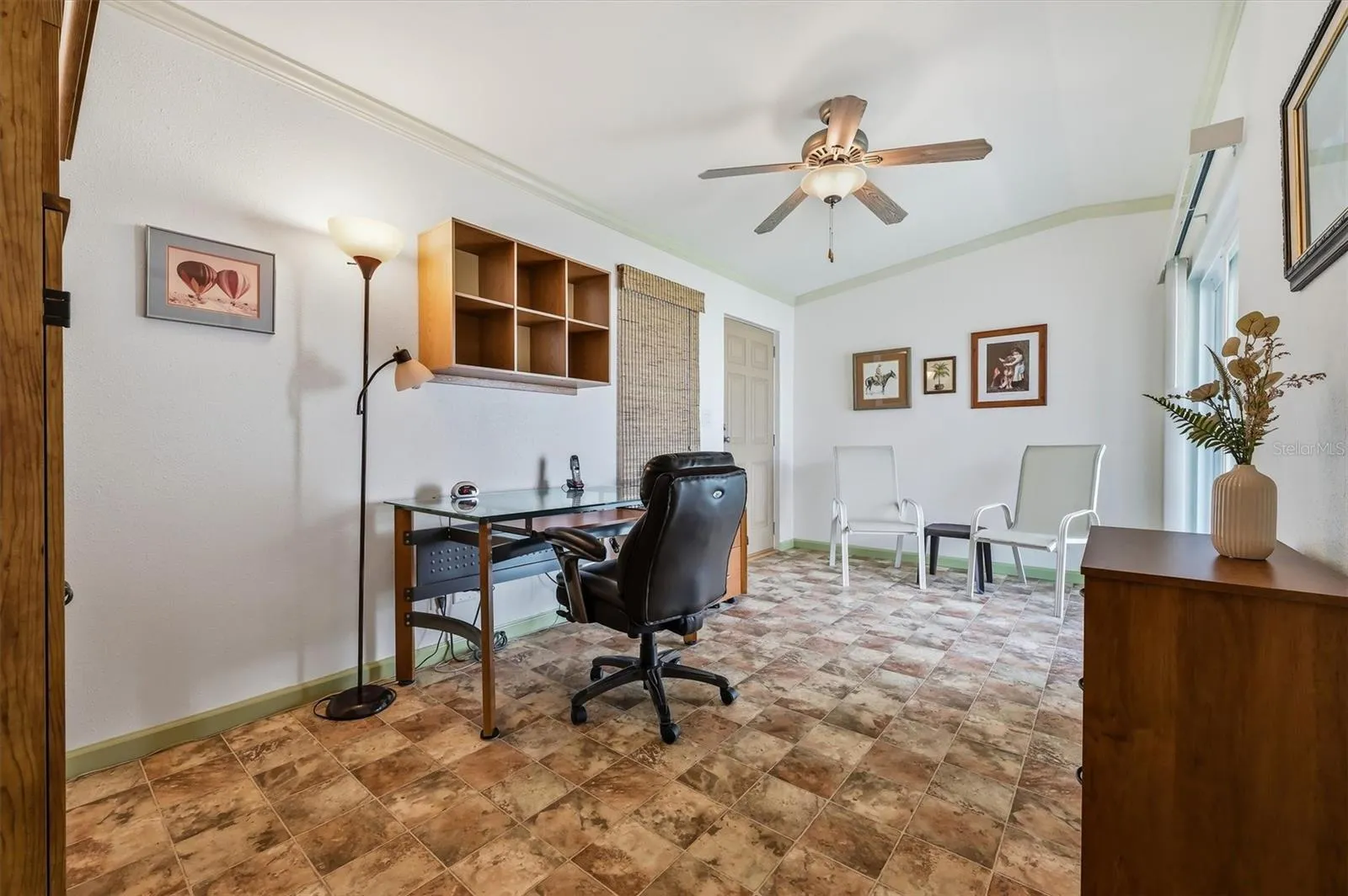 Enter office or private den through main bedroom,  but it has it's own entry as well.