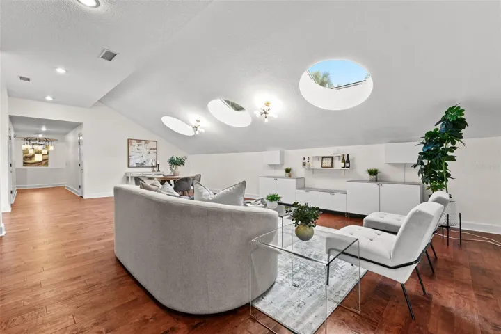 Great for Multiple Sitting Areas, Game Room, Movie Theatre Set up, etc. So many uses for this large space!