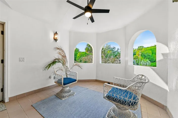 Balcony off the Primary BATHROOM. Overlooks the front of the house.