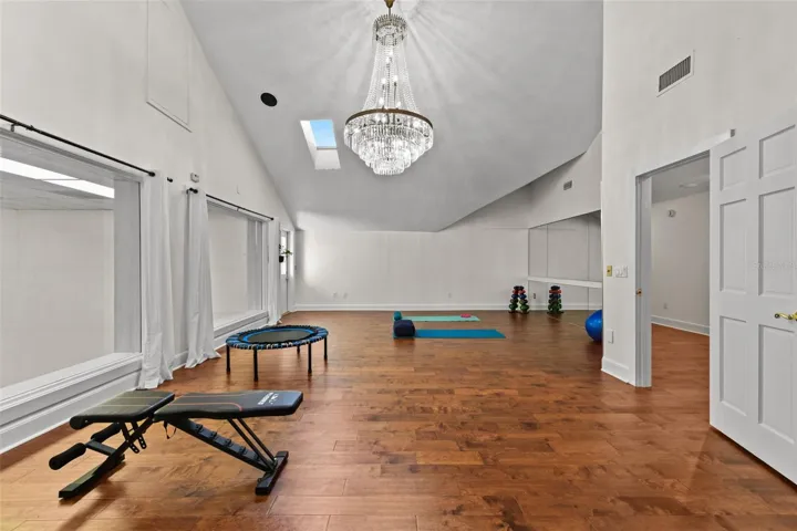 The Second Floor Bonus Room overlooks the sports court