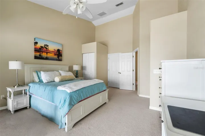 Primary bedroom w view of lake