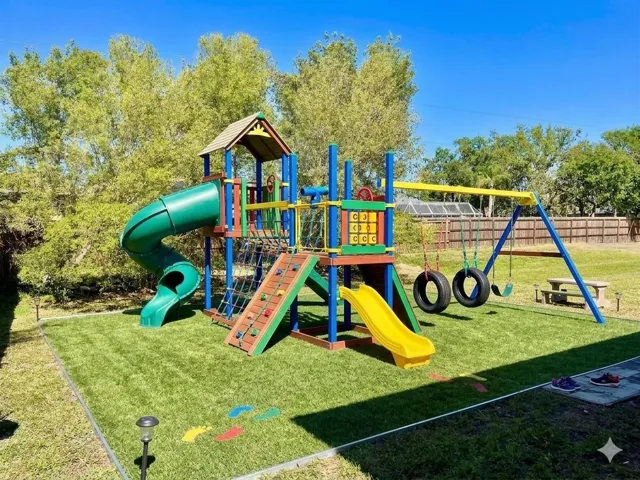 back yard, kids set is not there now. this is wide open grass