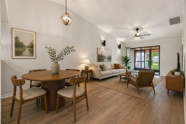 Virtually Stage Dining and Living Area