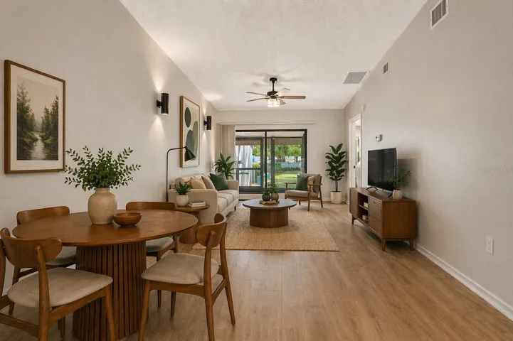 Virtually Stage Dining and Living Area