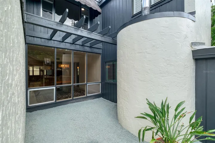 Private courtyard with a view from the dining area.