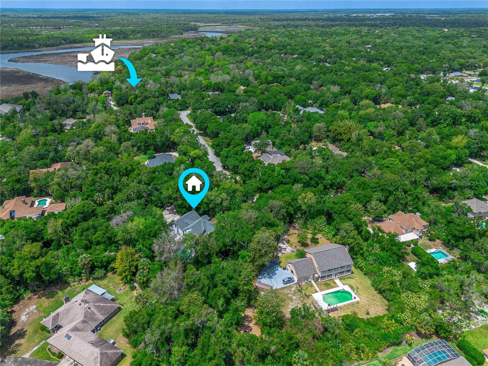 Location of community dock