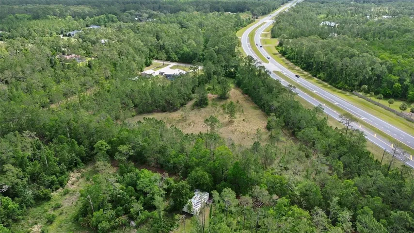 Drone view of property