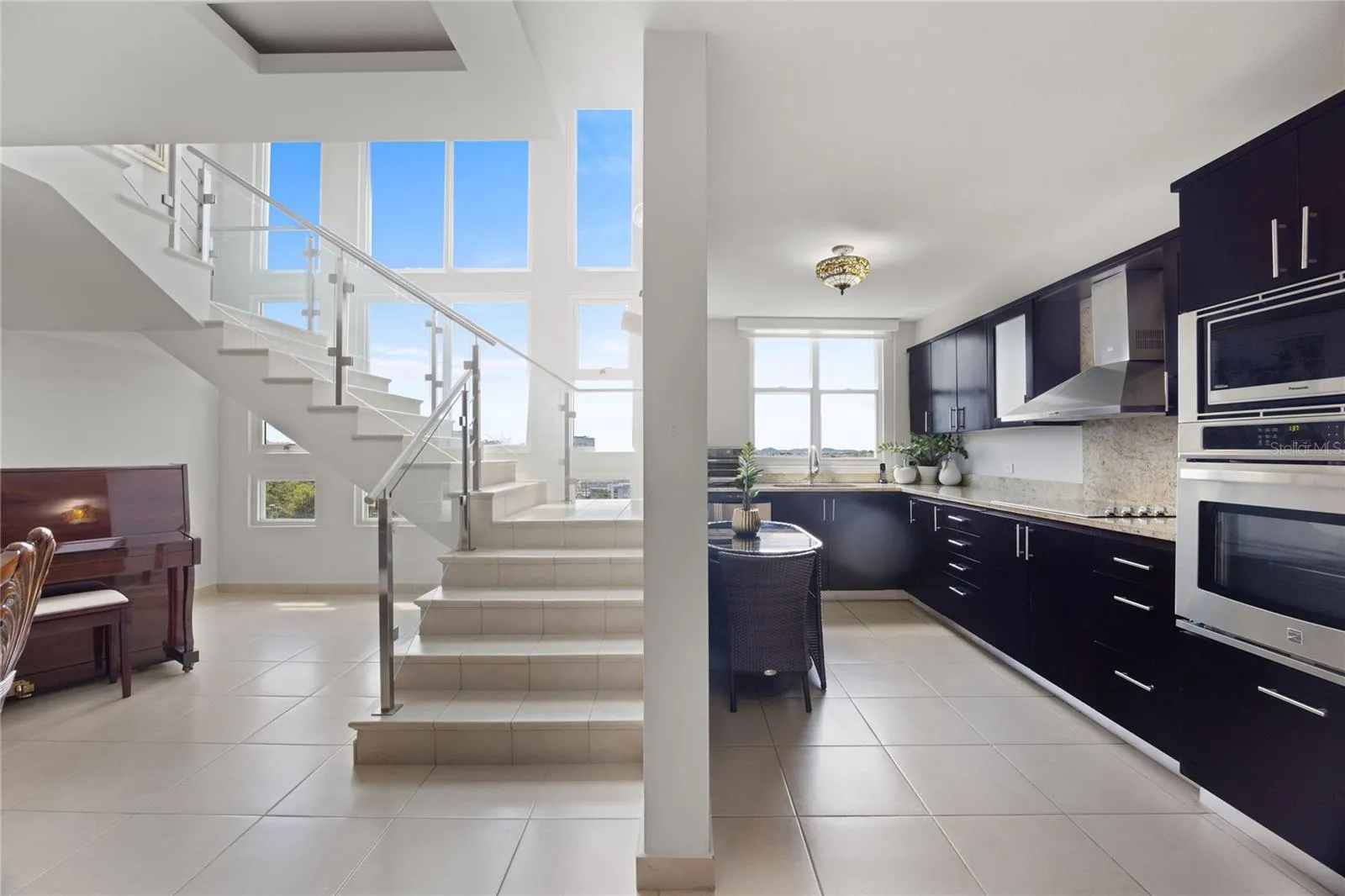 Stairs and Kitchen