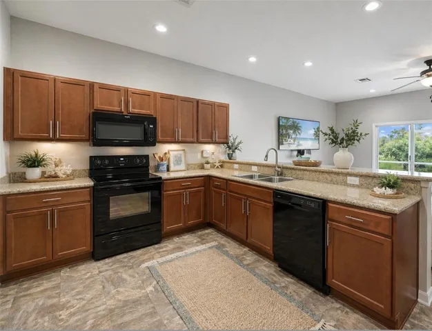 Virtually staged kitchen