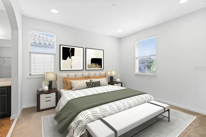 Virtually Staged Image. Bedroom #5 w/ Jack n' Jill