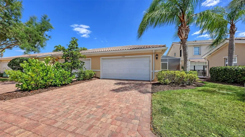 Private driveway with pavers.