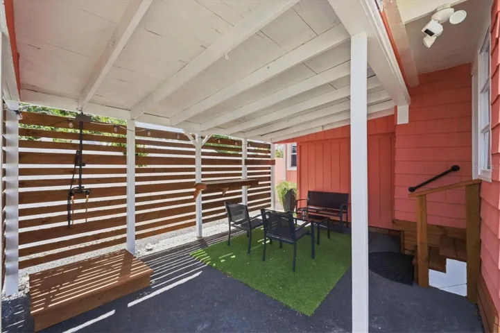 Covered lounging area