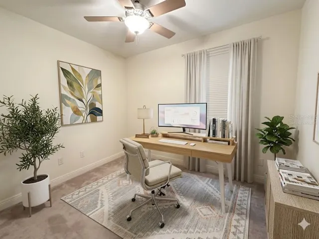 Virtually Staged Back Bedroom. Perfect As An Office