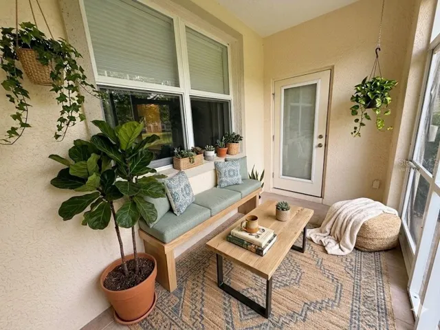 Virtually Staged Screened Patio Overlooking The Pond