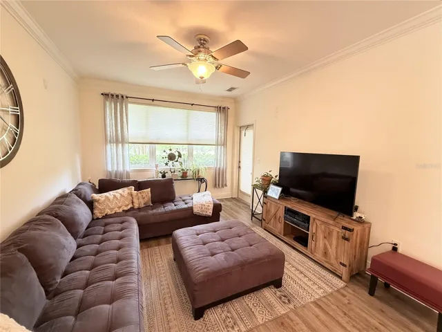 Ceiling Fan Keeps The Living Room Cool And Comfy