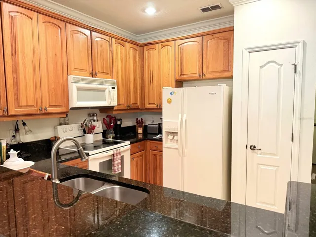 Ample Counter Space, 42" Wood Cabinets And Closet Pantry.