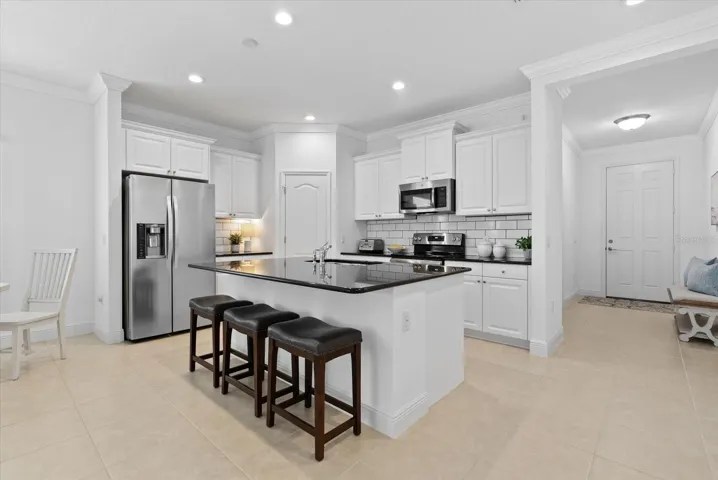 Open kitchen to living area