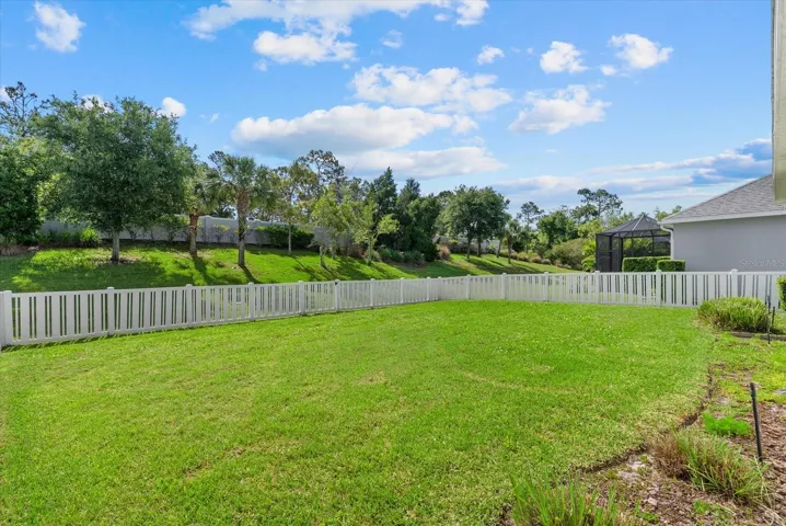 Fenced backyard