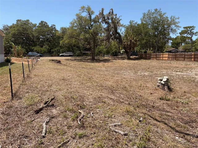 View from the back of the lot to the road facing west