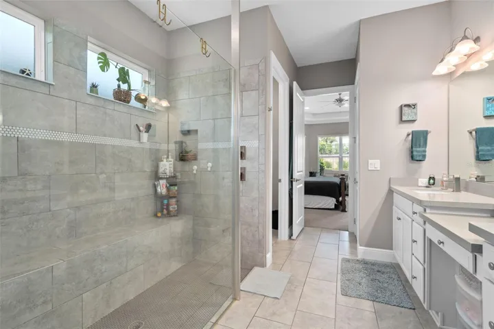 Primary En-Suite Shower with a Built-in Bench