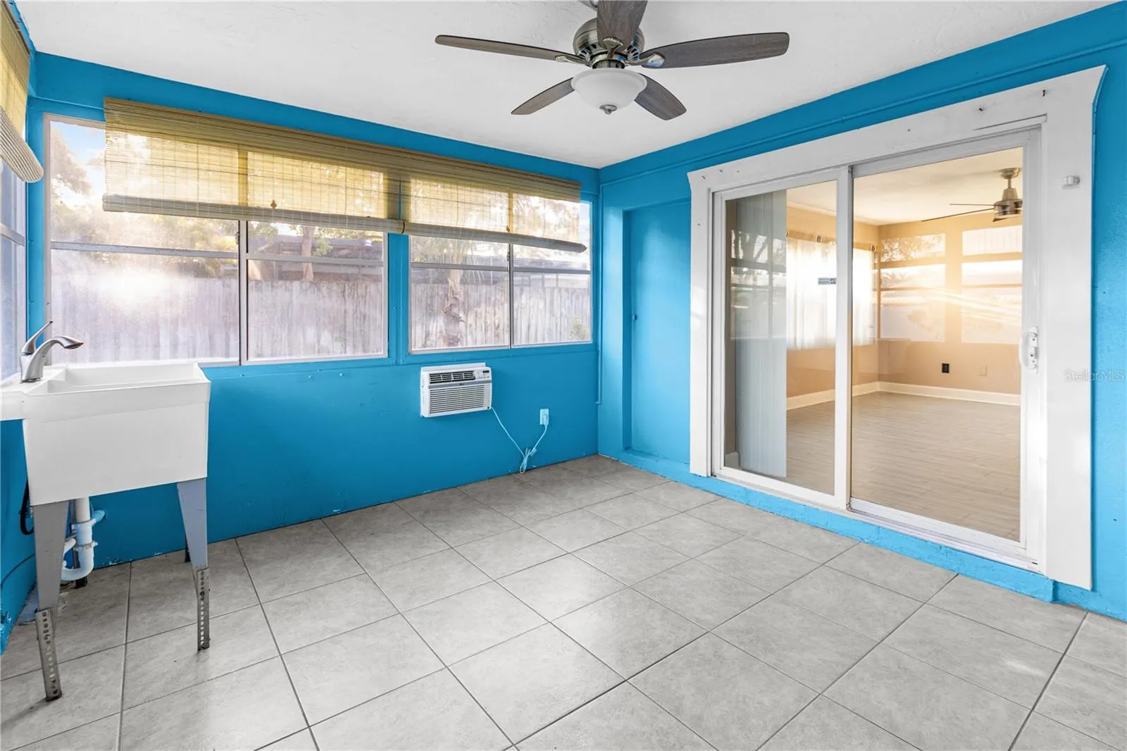Covered Patio with Sink and Windows AC
