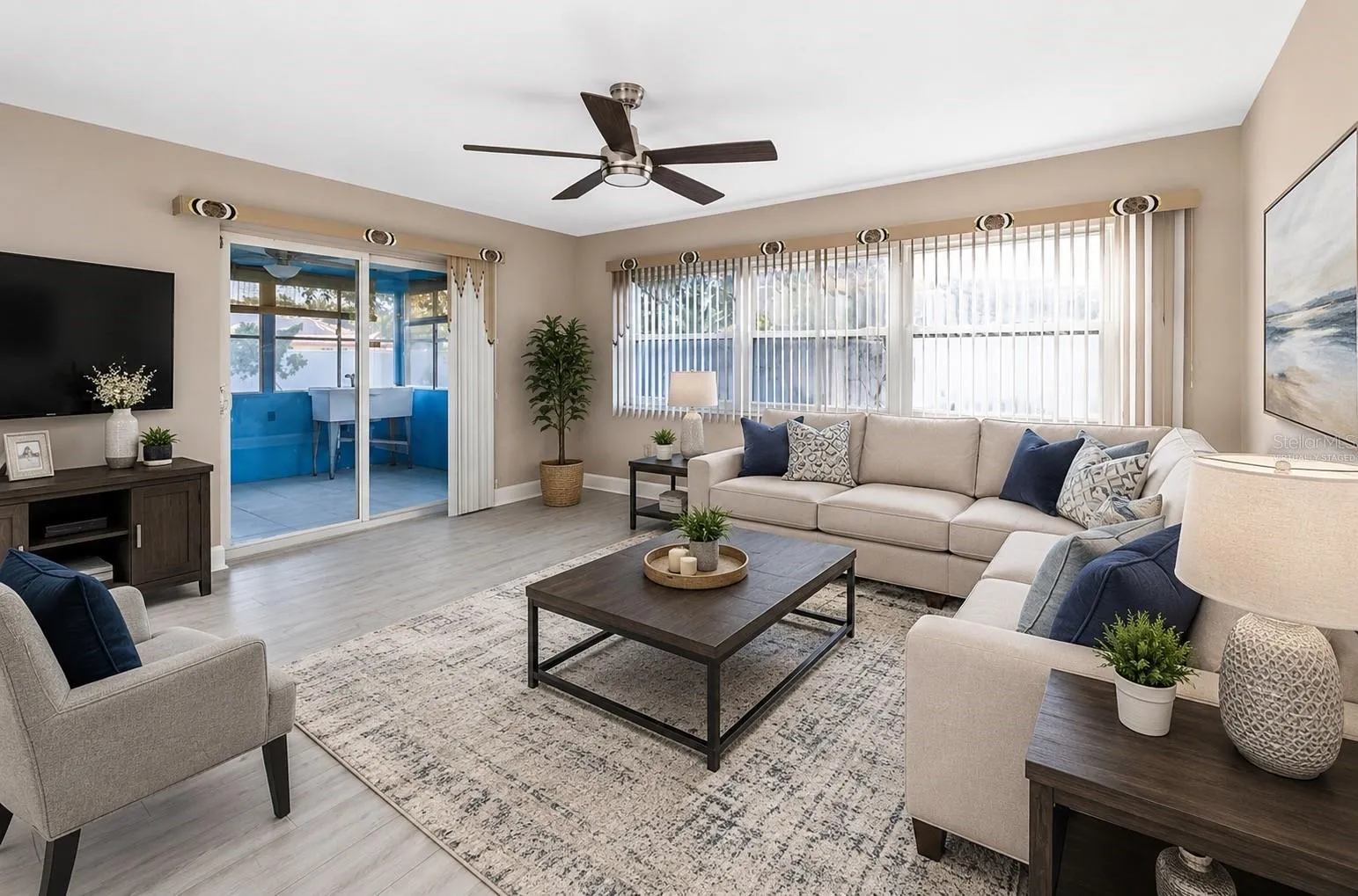 Virtually staged Family Living