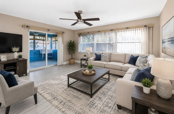 Virtually staged Family Living