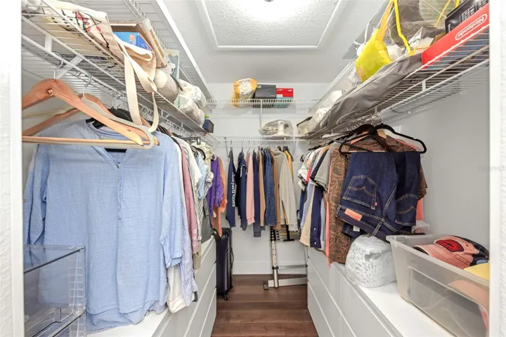 Walking closet in the master bedroom