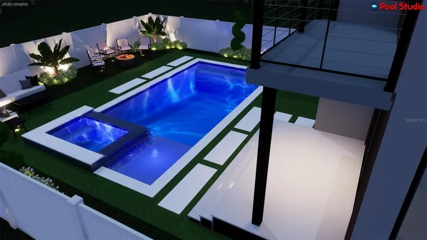 rendering with proposed pool