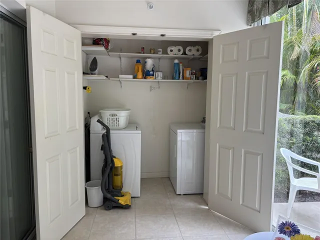Laundry Closet off bedroom and sunroom