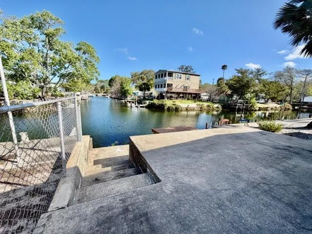 You'll enjoy these convenient cement steps to your dock.