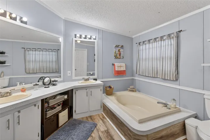 Primary bathroom with dual sink vanity!