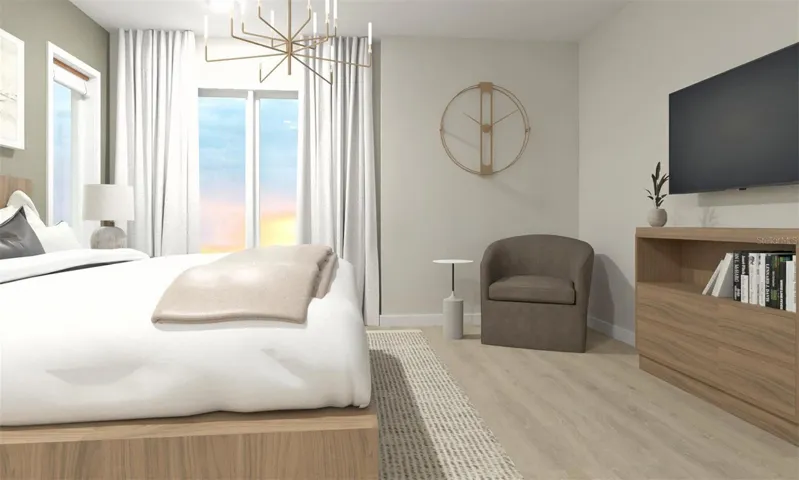 Primary Bedroom- Virtually Rendered