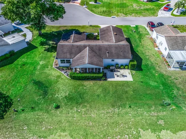 Rear ariel view of the home