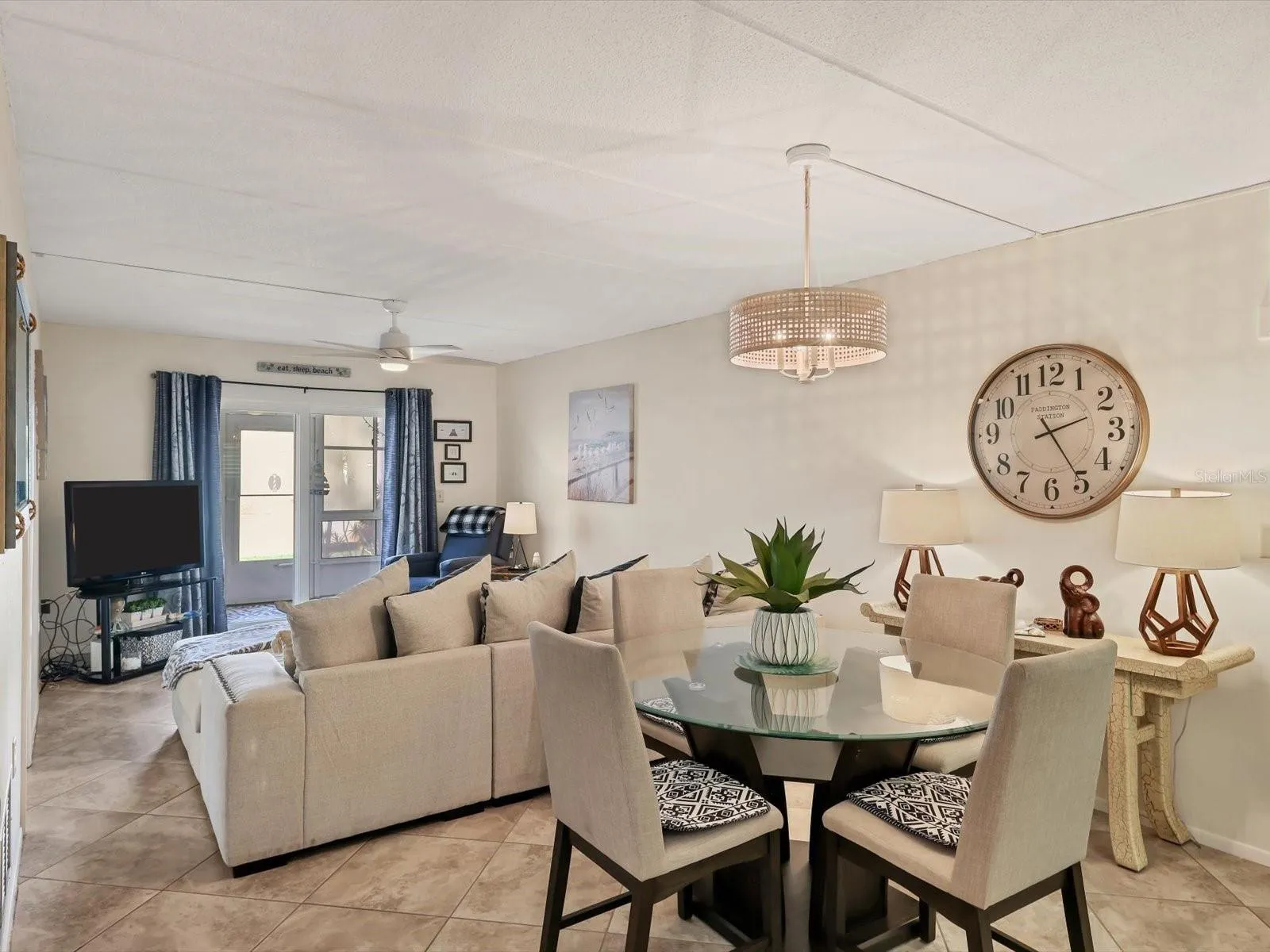 Dining, living room