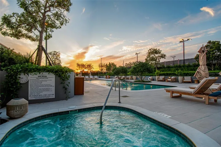 Sunset at the pool