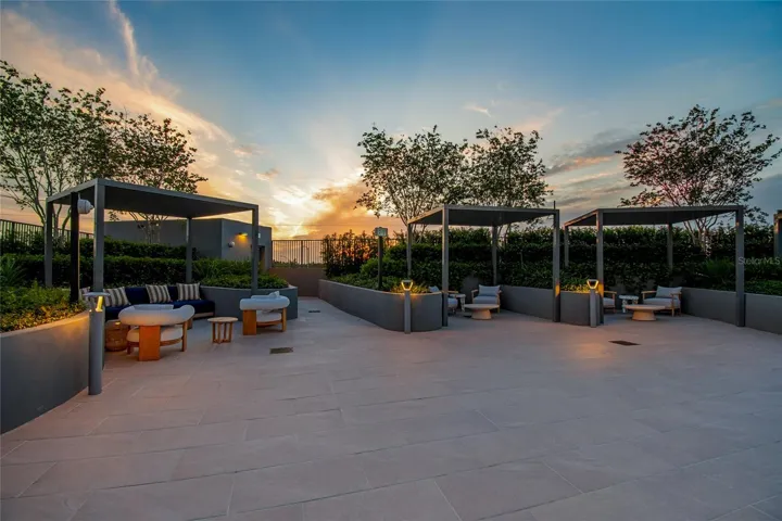 Sunset at the pool