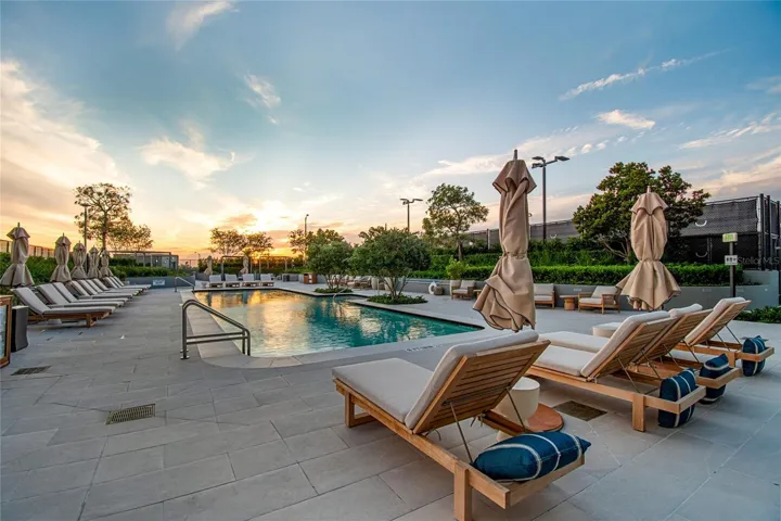 Sunset at the pool