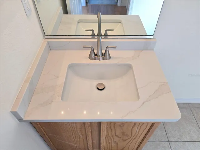 Guest Bathroom Updated with New Faucets & Quartz Countertops