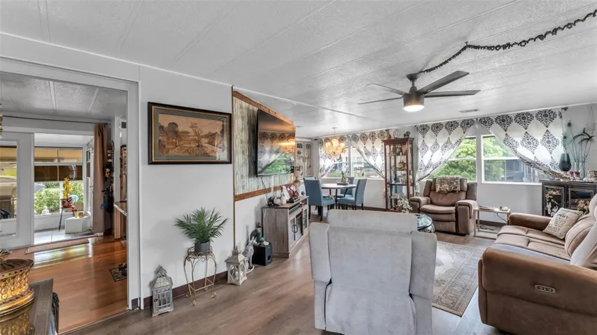 family room/kitchen on the left