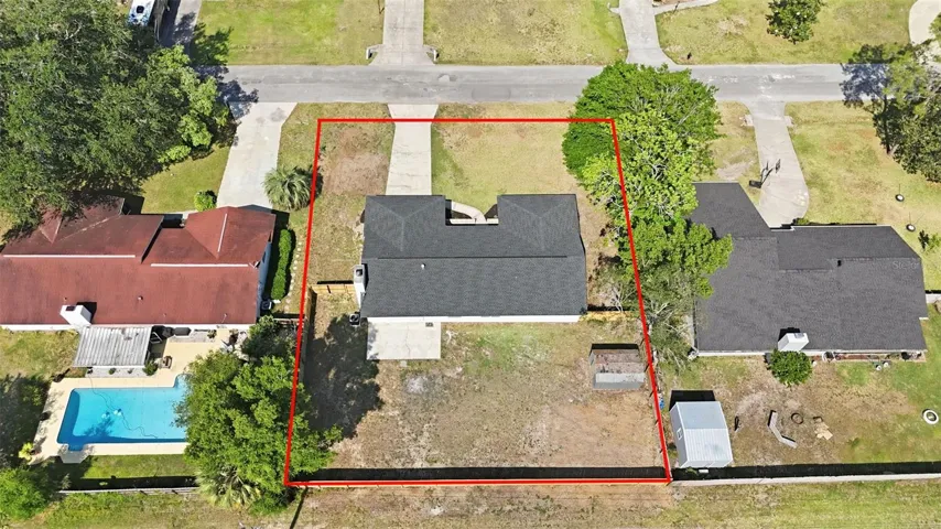 Aerial view with lot lines