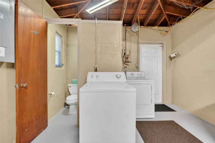 garage laundry and half bath