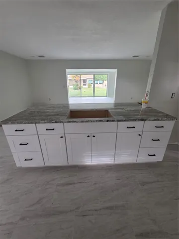 island overlooks living area