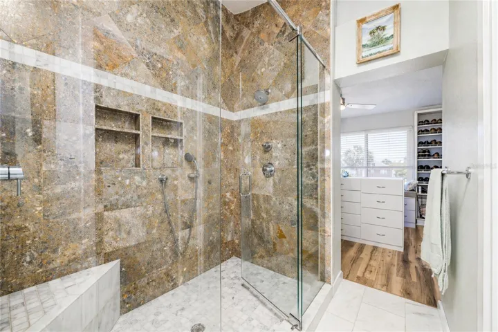 Walk-in shower.