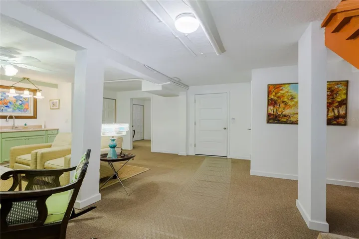 Lower level living area.